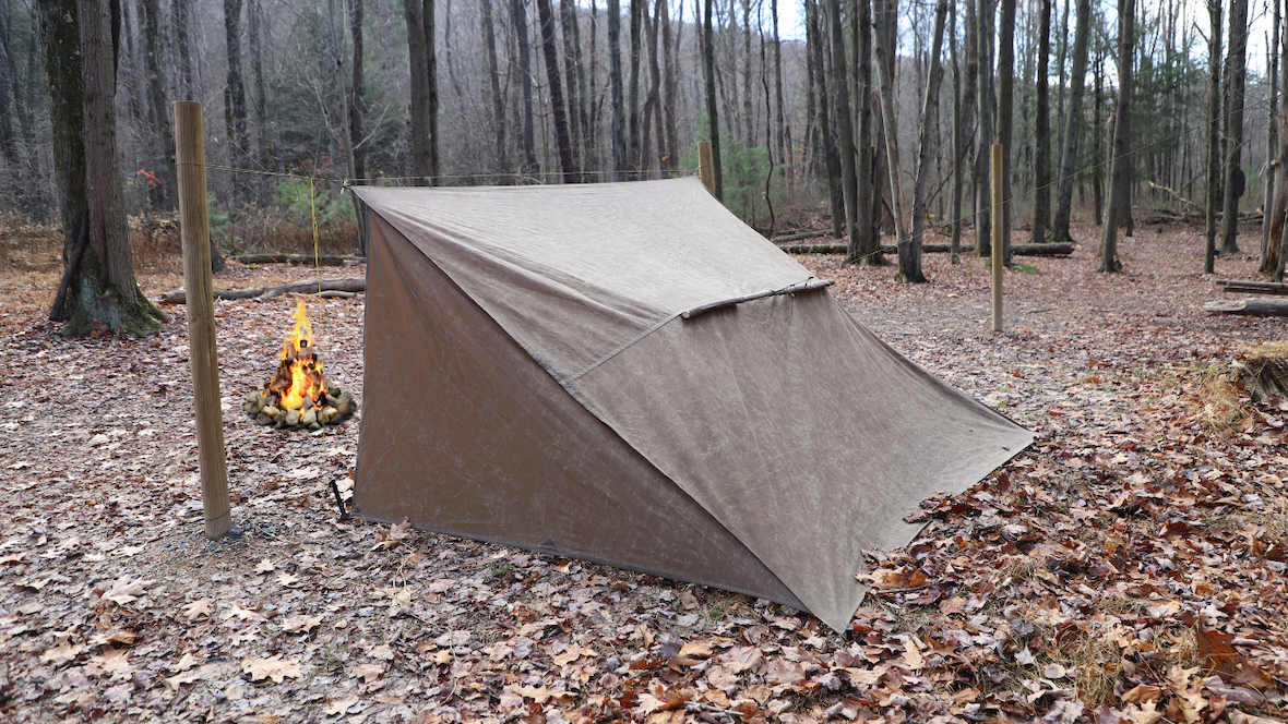 Canvas tarp outlet shelter