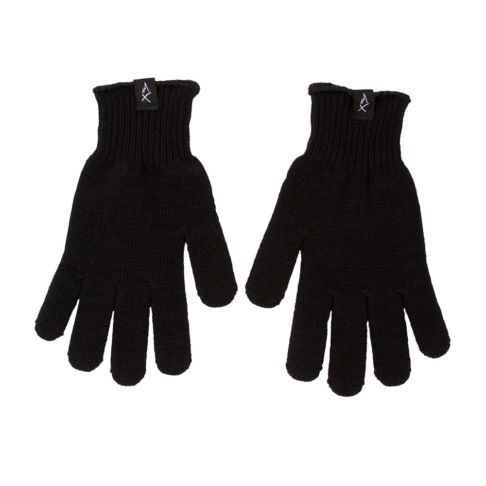 Fingerless Gloves Men's Hand Knit Black Merino Wool Gloves With No